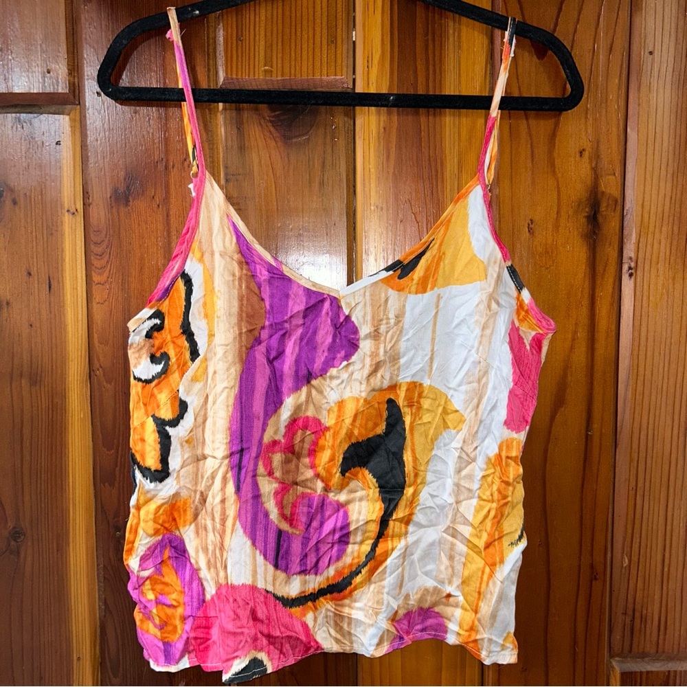 NWT pink & orange RACHEL ZOE graphic tank top medium